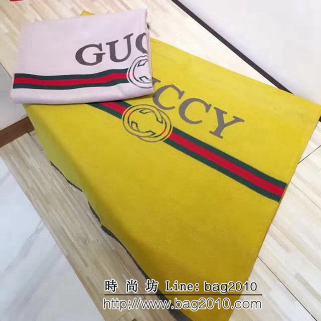 GUCCI古馳 互扣雙G圖案簡約時尚銀色旭日紋羊毛羊絨圍巾 LLWJ6495